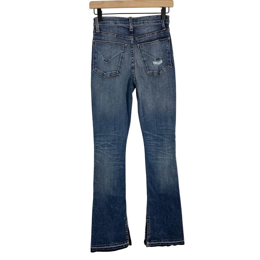 Hudson Heartbreaker High Rise Distressed Bootcut Denim Jeans Blue Size 25‎